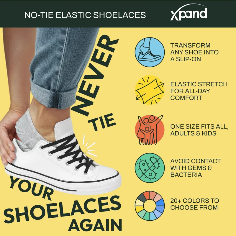 White sneaker with XPAND flat laces